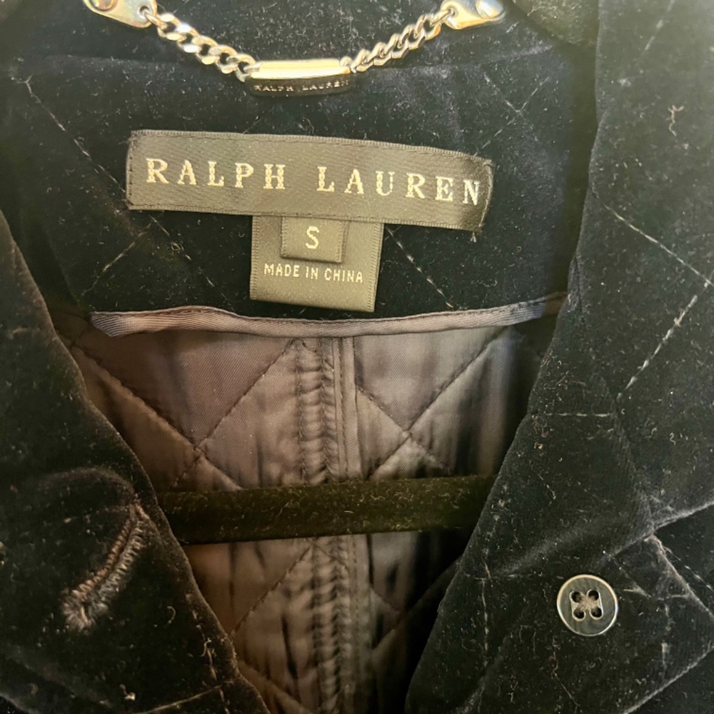 Midnight Blue Ralph Lauren Quilted Velvet Jacket - Picture 4 of 4